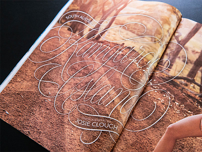 Sports Illustrated - Kangaroo Island cartouche editorial flourishes lettering print script sportsillustrated swashes vector