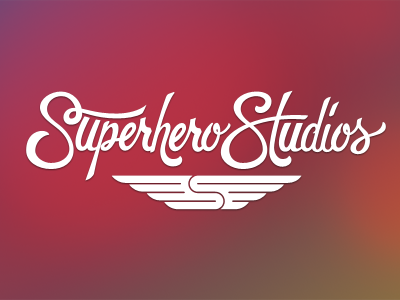 Superhero Studios Launch announcement branding final launch lettering logo superhero type typography vector web website