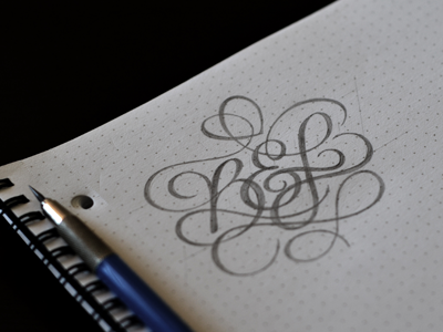 B&L Monogram lettering monogram pencil personal script sketch tattoo type typography