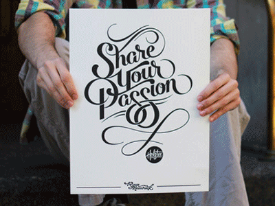 Holstee Poster artist series holstee lettering letterpress passion poster print script type typography