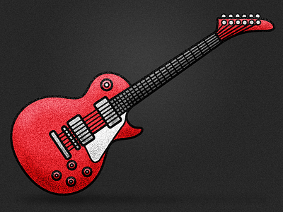 Less Paul experiment gibson guitar illustration les paul practice red shading
