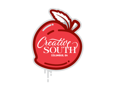 Creative South Badge Too badge branding creative-south lettering logo peach south