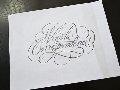 ¡Viva La Correspondence! Sketch lettering letterpress mural pencil printshop sapling script sketch type typography