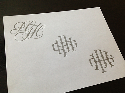 PGH Monogram Sketches dribbble lettering meetup monogram pencil pgh pittsburgh script sketch type typography