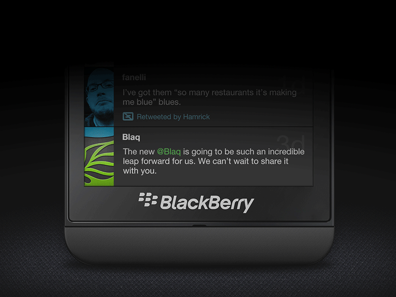 Blaq Tease blackberry blaq design social twitter ui web