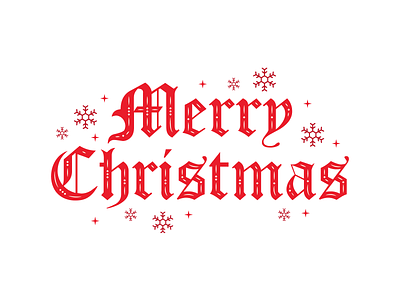 Merry Christmas Blackletter blackletter blackletter type christmas flourish red snowflake type typographic typography vector