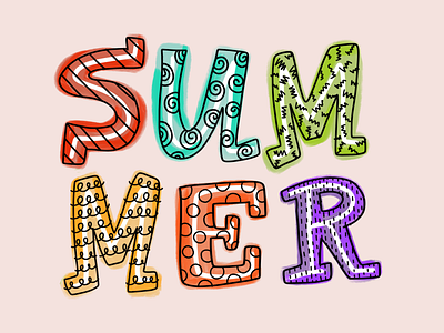 SummerType colorful handdrawn handdrawn type handdrawnlettering handlettering letter lettering artist summer party typography