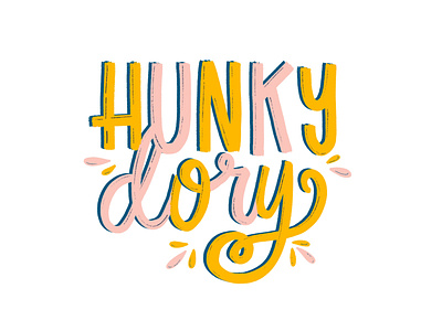 Hunky Dory 60s color hand drawn typography hand lettering hand typography hunky dory illustration retro sixties texture type type illustration typography