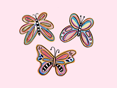 Colorful Butterflies butterflies butterfly color colorful design ill illustration ipad procreate texture