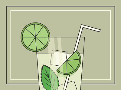 Mojito alcoholic beverage beverage flat design green illustration lime mint mojito