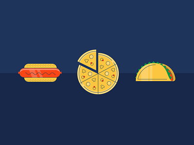 Snackage hot dog icons junk food line work pizza snacks taco