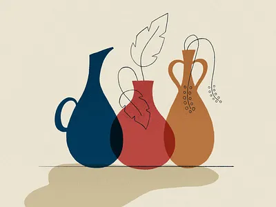 Vases blue illustration orange plant plants red shadow texture textures truegrit vase vases warm