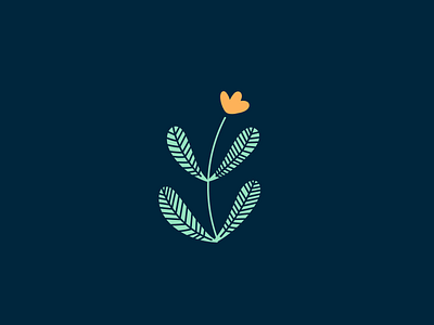 Little flower branding dark blue flower flower illustration green icon illustration leaf leaves lines