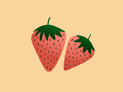 Strawberries design fruit green illustraion pink seeds strawberry texture yummy