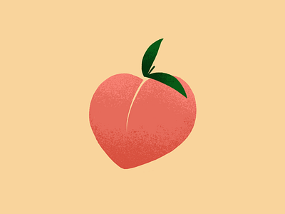 Peachy design fruit green illustration leaf leaves peach pink texture yum