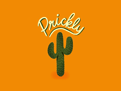 Prickly cactus desert green handlettering illustration orange prick prickly procreate texture