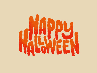 Happy Halloween Typography gradient grain hallow halloween hand drawn type happy halloween illustration orange texture type typography