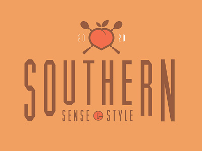 Southern Sense & Style Lock-Up cocktail design drinks fruit illustration lock up lockup logo peach southern type