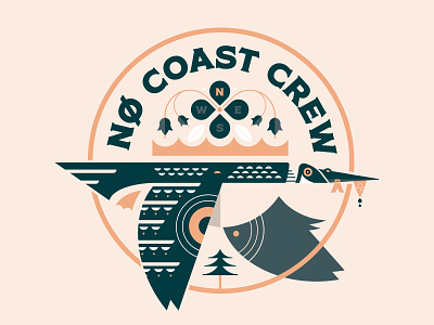 No Coast Crew animal badge camper compass flowers lake lakes logo logos loon loons minneapolis minnesota north pine tree