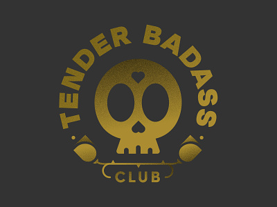 Tender Badass Club badge badge logo club roses screenprint skull tshirt vector