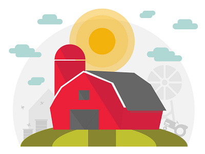 Barn barn clouds farm farming food landscape local sun tractor
