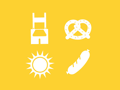 Augtoberfest Icons brat food icons liederhosen octoberfest pretzel summer sun