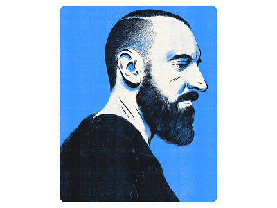 Fink beard blue character drawing fink illustration man portrait texture