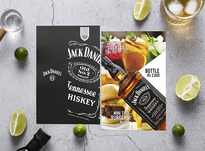 JACK DANIEL'S menu adobe illustrator adobe indesign adobe photoshop brand brand identity branding cocktail corporate design designer graphic design graphic designer jack daniels logo menu menu card menu card design menu design mockup whiskey whisky