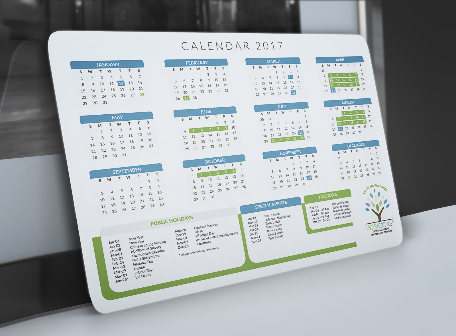 WESTCOAST calendar by Nirajsing Meetaroo on Dribbble