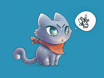 Suki cat grumpy illustration