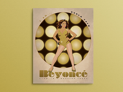 Beyonce Vintage Tour Poster beyonce illustration music pop art poster retro vintage