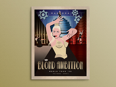Madonna Blond Ambition Vintage Tour Poster concert madonna music pop art poster retro vintage