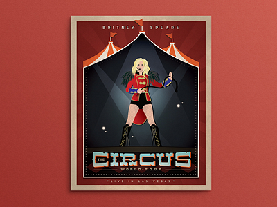Britney Spears 'Circus' Tour Vintage Poster britney spears illustration music pop retro vintage