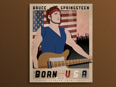 Bruce Springsteen 'Born In The USA' Vintage Poster bruce springsteen music poster rock vintage