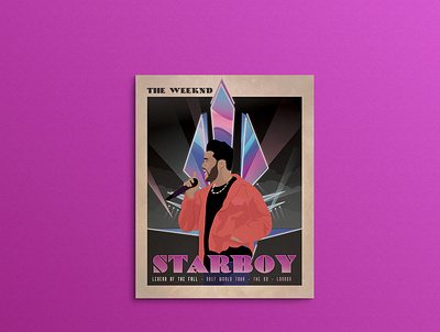 The Weeknd Vintage Tour Poster design illustration music pop art poster retro the weeknd tour vector vintage