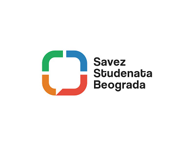 Savez Studenata Beograda SSB blue chat design green icon logo logodesign negativespace red yellow