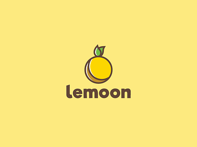 Lemoon Logo Design design fruit lemon logo moon yellow