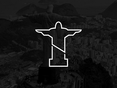 Christ The Redeemer brasil icon lineart logo vector