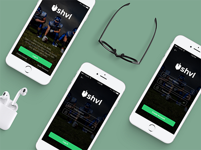 Shvl App Login account create home login signin signup splash ui ux
