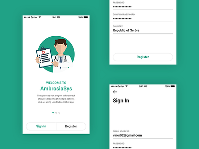 AmbrosiaSys App design app design doctor hospital interface login medical mobile ui ux