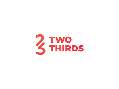 TwoThirds Logo Design gradient logo number red third three two