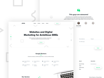 Pixelp Webdesign about agency clean contact creative flat google green minimal modern pixel testimonials