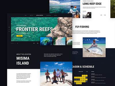 Landing page for sport fishing company RockExpeditions. homepage interface landing landing page ui web webdesign website