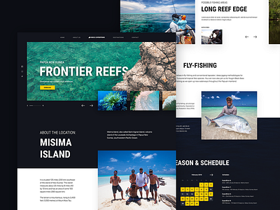 Landing page for sport fishing company RockExpeditions.