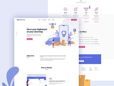 25/8 Services Landing Page Design clean delivery design home homepage illustration interface landing minimal page ui ux vector web webdesign website