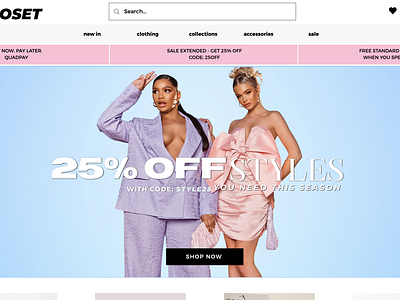 Her Closet - WIX E-commerce Template boutique website design e-commerce fashion online store graphic design online store pink website design ui website design website template wix