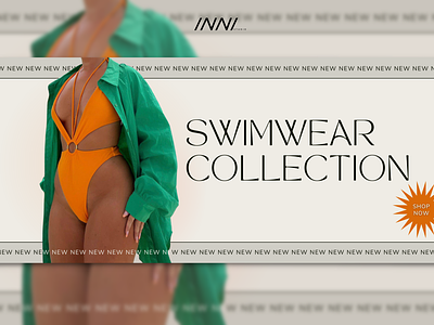 Swimwear Website Banner Design boutique website design e-commerce fashion online store graphic design online store