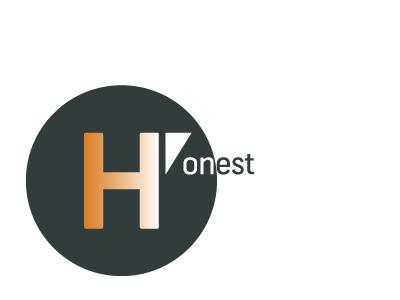 Honest branding circle gradient gray grey honest orange sermon triangle type white