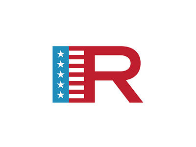 Flag R america blue flag logo r red stars stripes