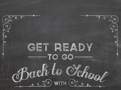 Get Ready chalk print school script type